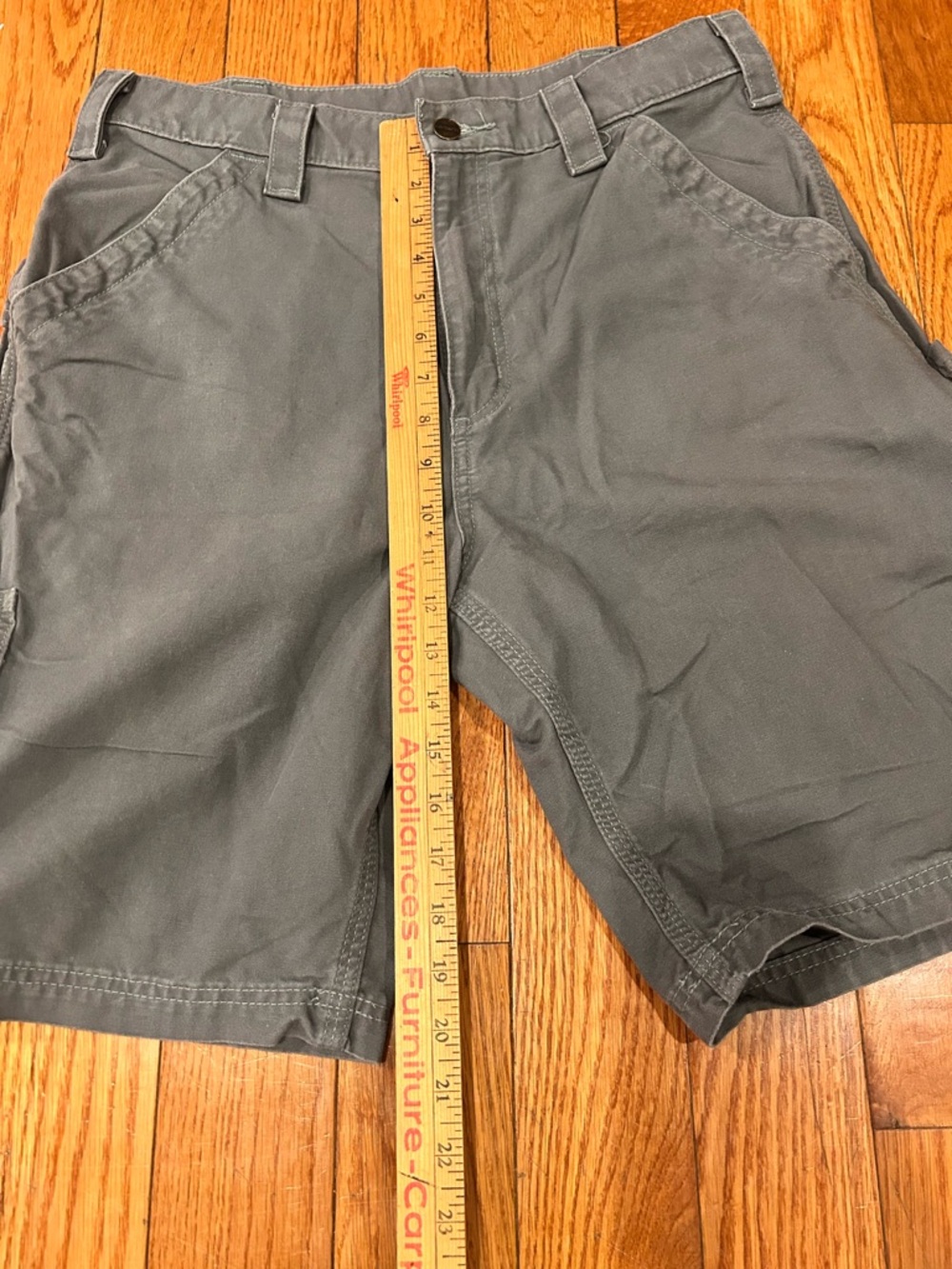 Carhartt Shorts B147 Fat Carpenter Men Flat Front Gray Workwear Size 33 - Picture 3 of 7